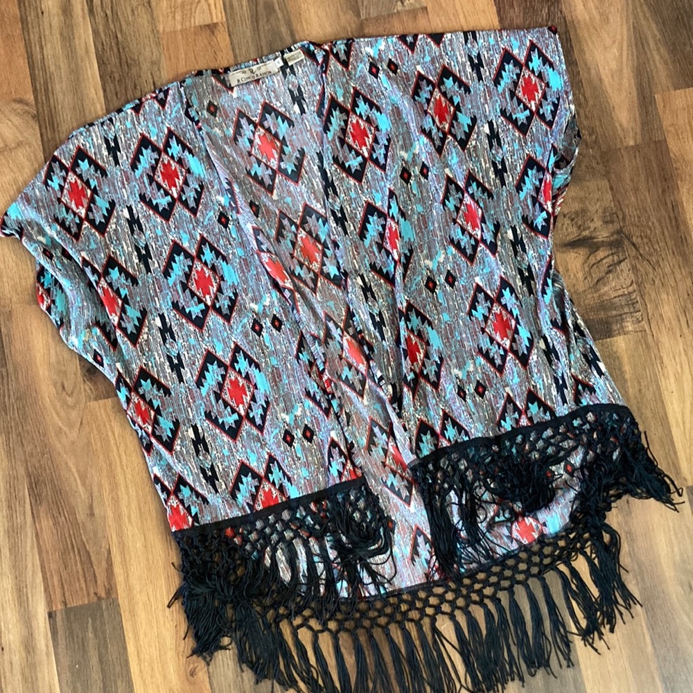 Aztec print cardigan